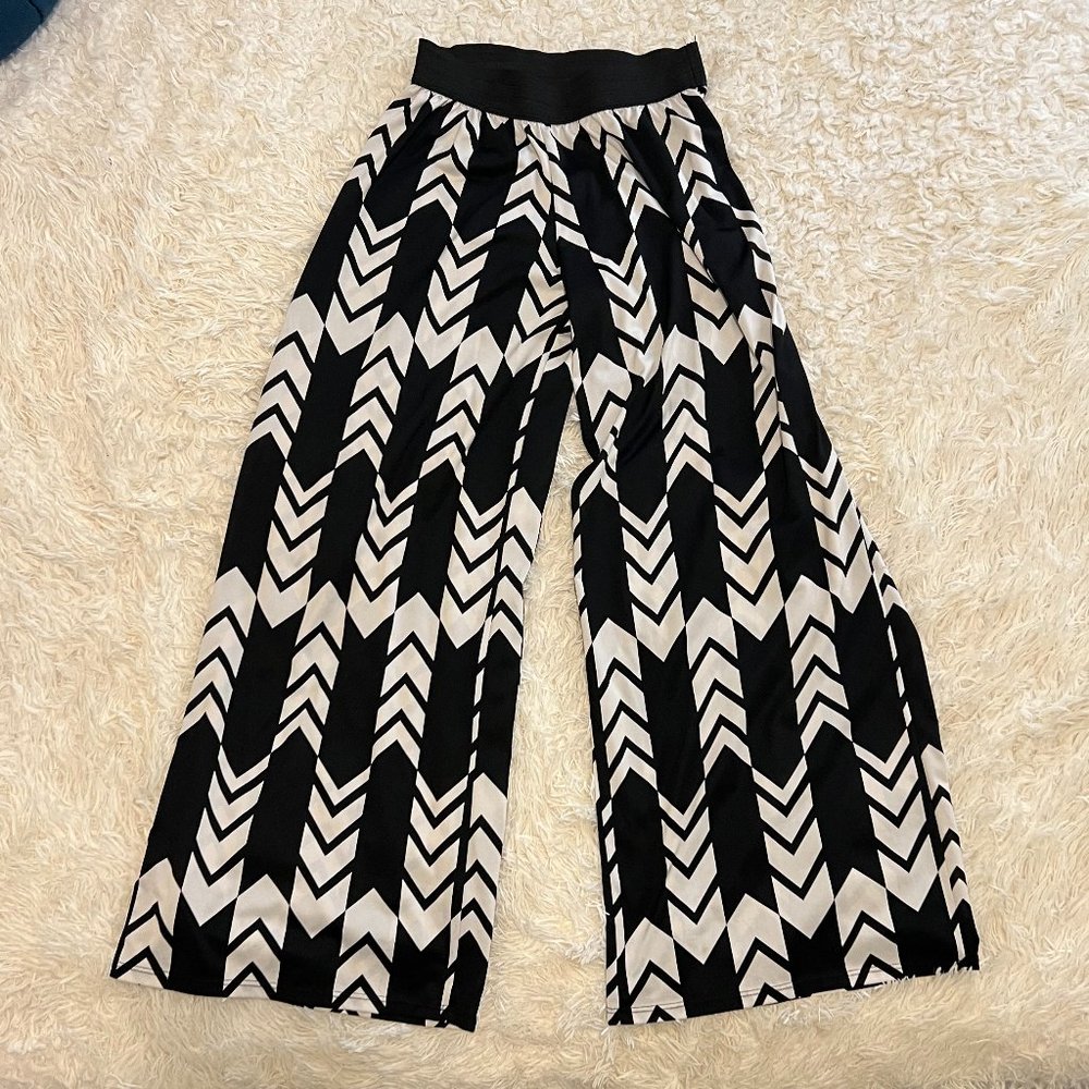 Chevron Wide Leg Pants